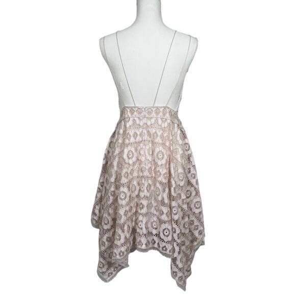 Free People Just Like Honey Beige Lace Dress - Size 4 - Picture 6 of 8